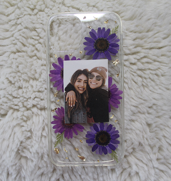 coque fleurs sechee photo violet